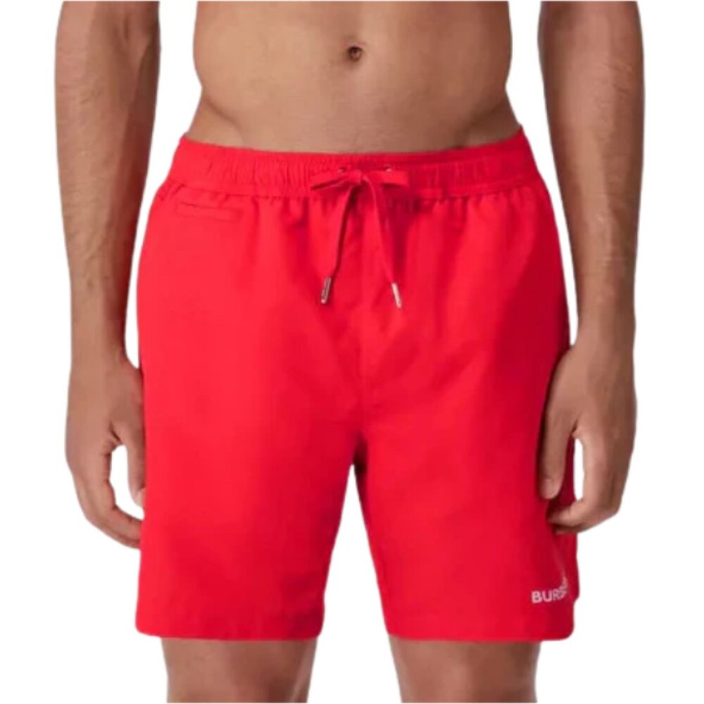 Burberry Men's Logo Detail Swim Shorts Bright Red Size L
